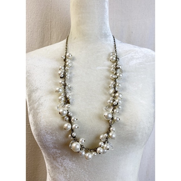 Chloe + Isabel Pearl + Crystal Drops Necklace - Picture 1 of 8